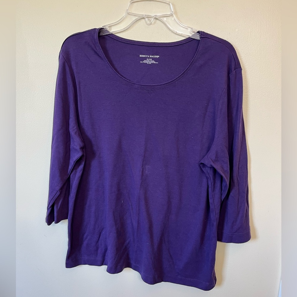 Rebecca Malone Rich Purple Long Sleeve Top
